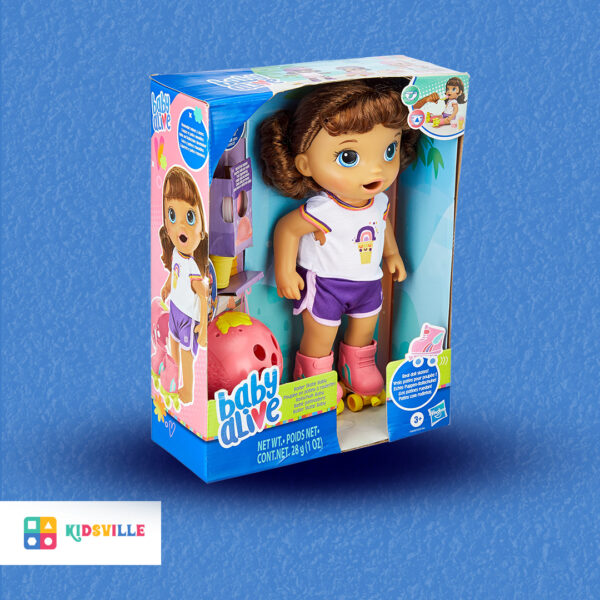 Baby Alive Roller Skate Baby Doll Brown Hair