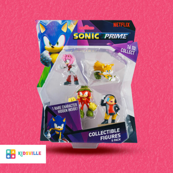 SONIC PRIME COLLECTIBLE FIGURES 5 PACK 1 RARE CHARACTER HIDDEN INSIDE!