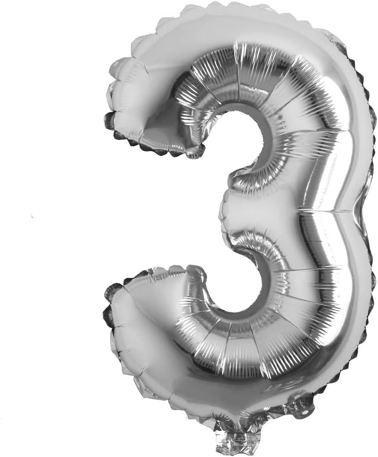 QUALATEX NUMBER FOIL SILVER 3