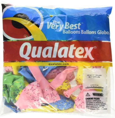 11" QUALATEX BUTTERFLIES-A-ROUND 50 PCS