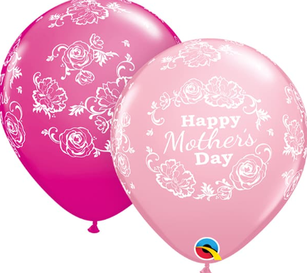11" QUALATEX MOTHERS DAY FLORAL DAMASK 25 PCS