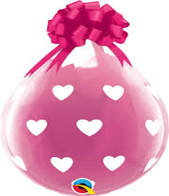 18'' QUALATEX LATEX CLEAR BIG HEARTS 25PCS