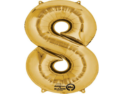ANAGRAM NUMBER FOIL GOLD 8